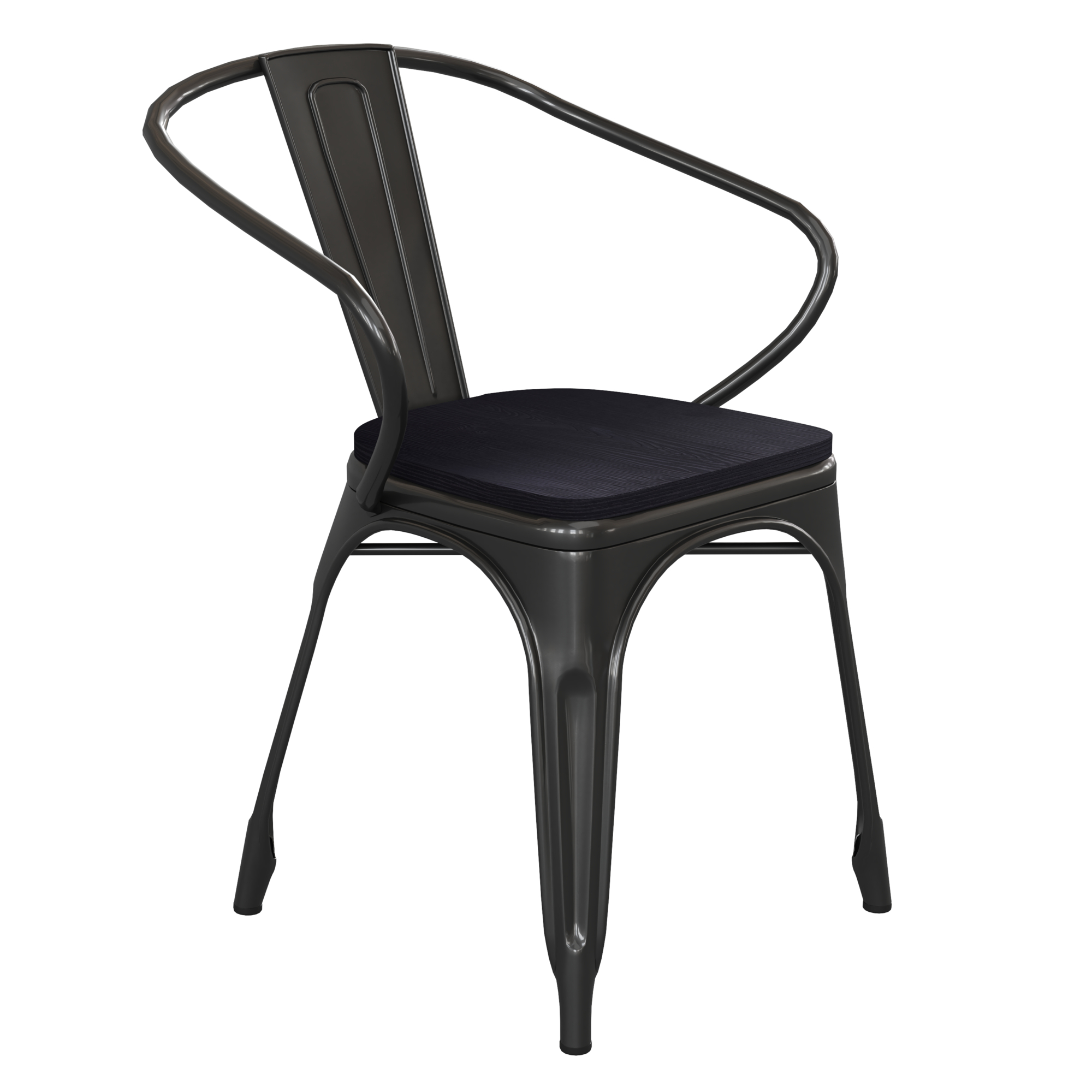 Flash Furniture, Black Metal Stack Chair with Black Poly Resin Seat, Included (qty.) 1 Model# CH31270BKPL1B